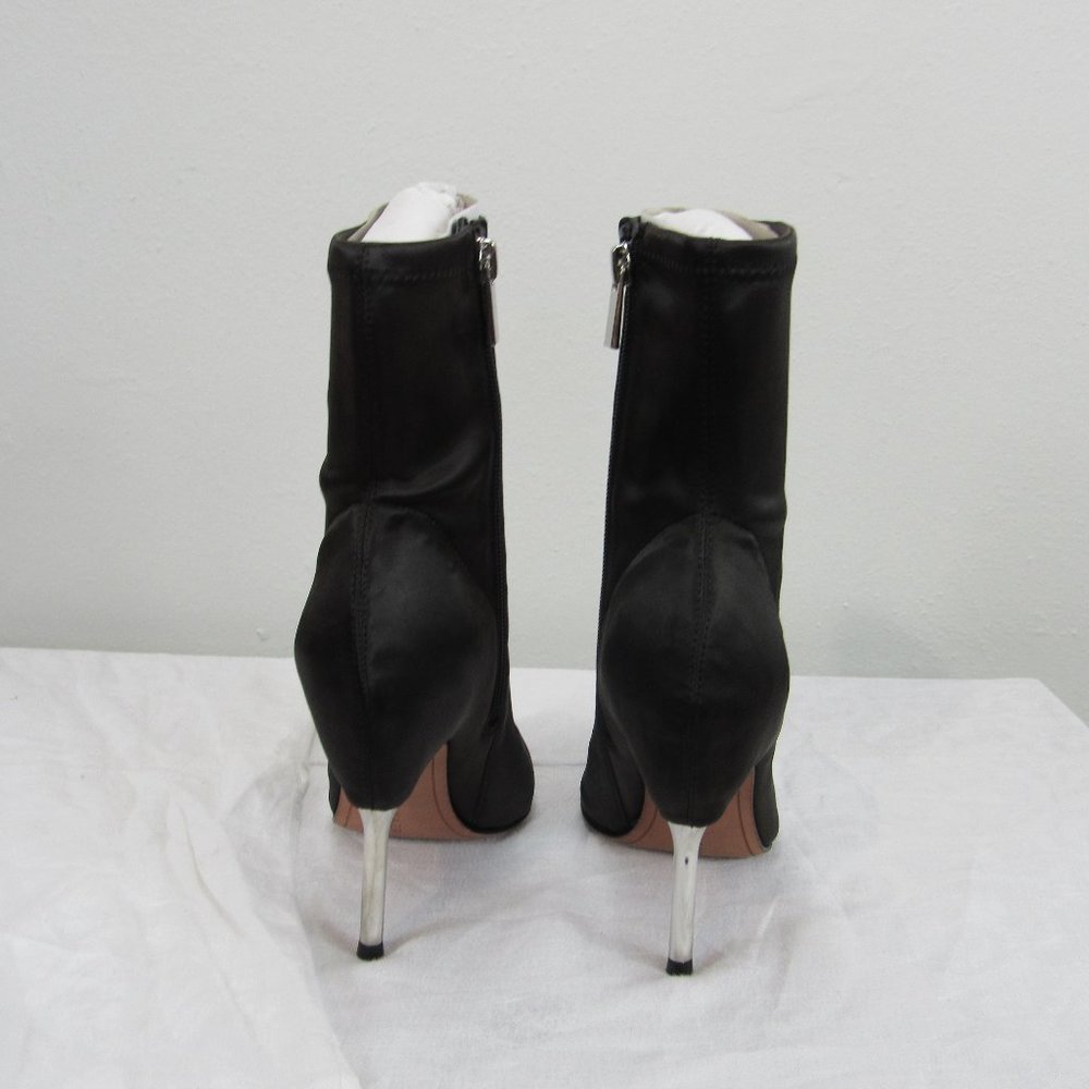 BCBG Jolie Stretch Satin black 6M heeled bootie - Picture 4 of 8